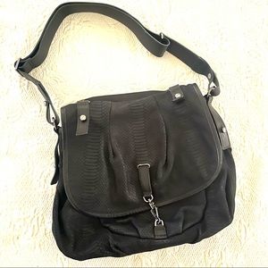 Black snakeskin purse
